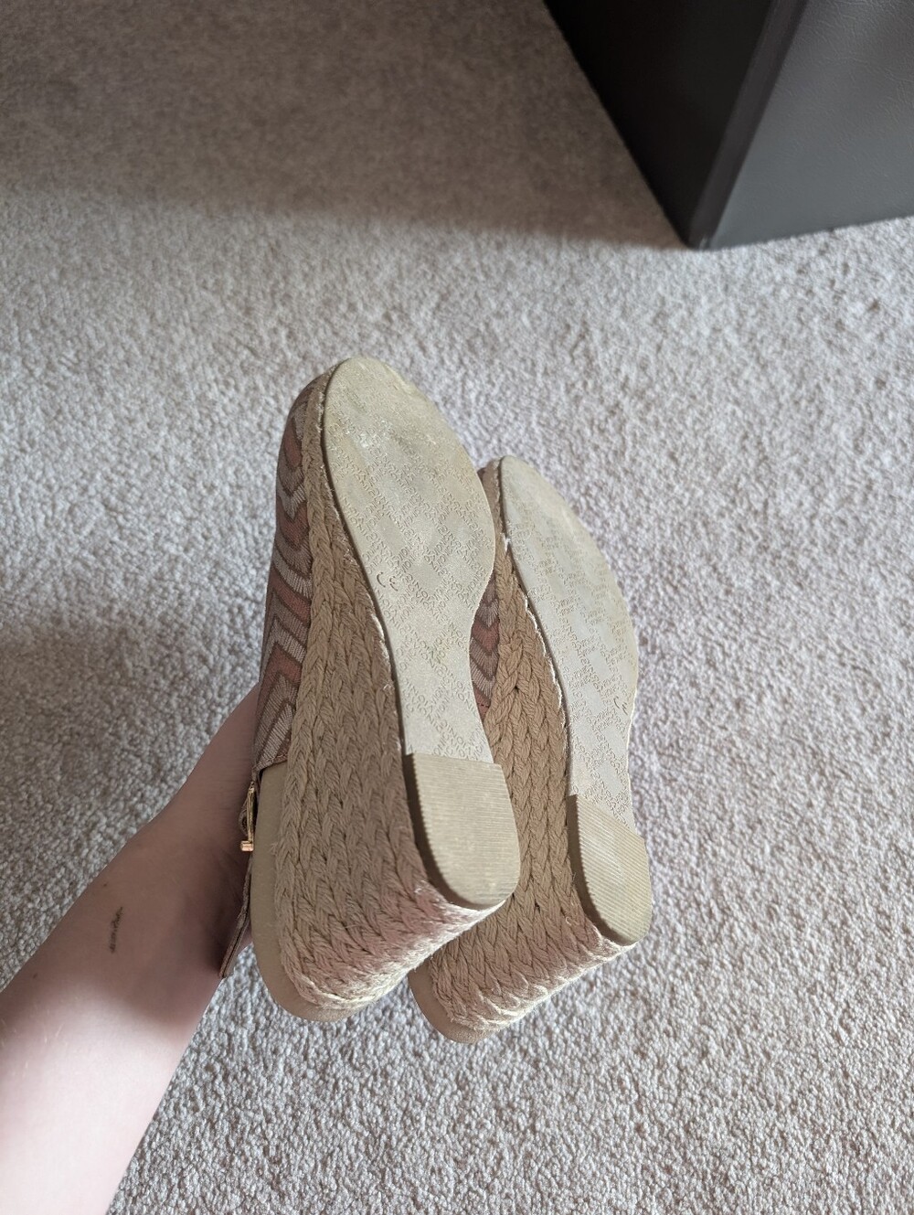 Vionic carolina Beige Chevron Espadrille Wedge Slingback Pastel Wedges - Picture 5 of 6